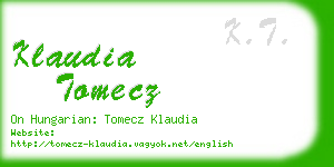 klaudia tomecz business card